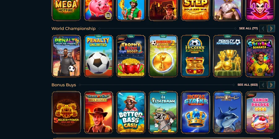 Spin new slots catalog